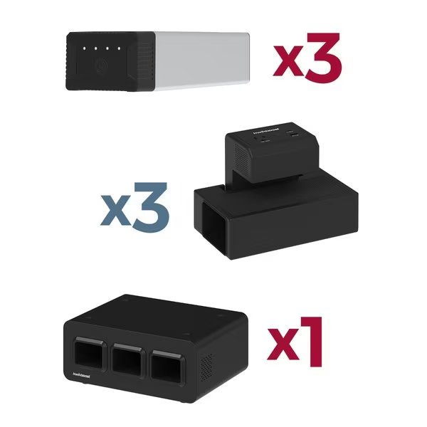 EdgePower 3 Batteries, 3 Clamp, Luxor, Mfr#: KBEP-3B3C3